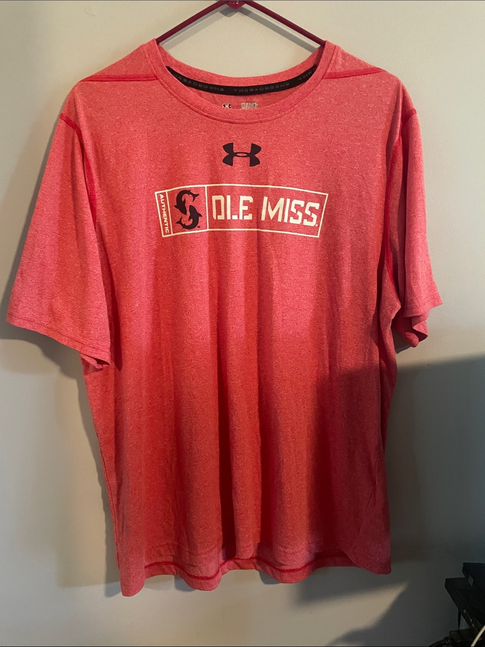 Under Armour Men's Ole Miss Heathered Red Short Sleeve Performance Tee
